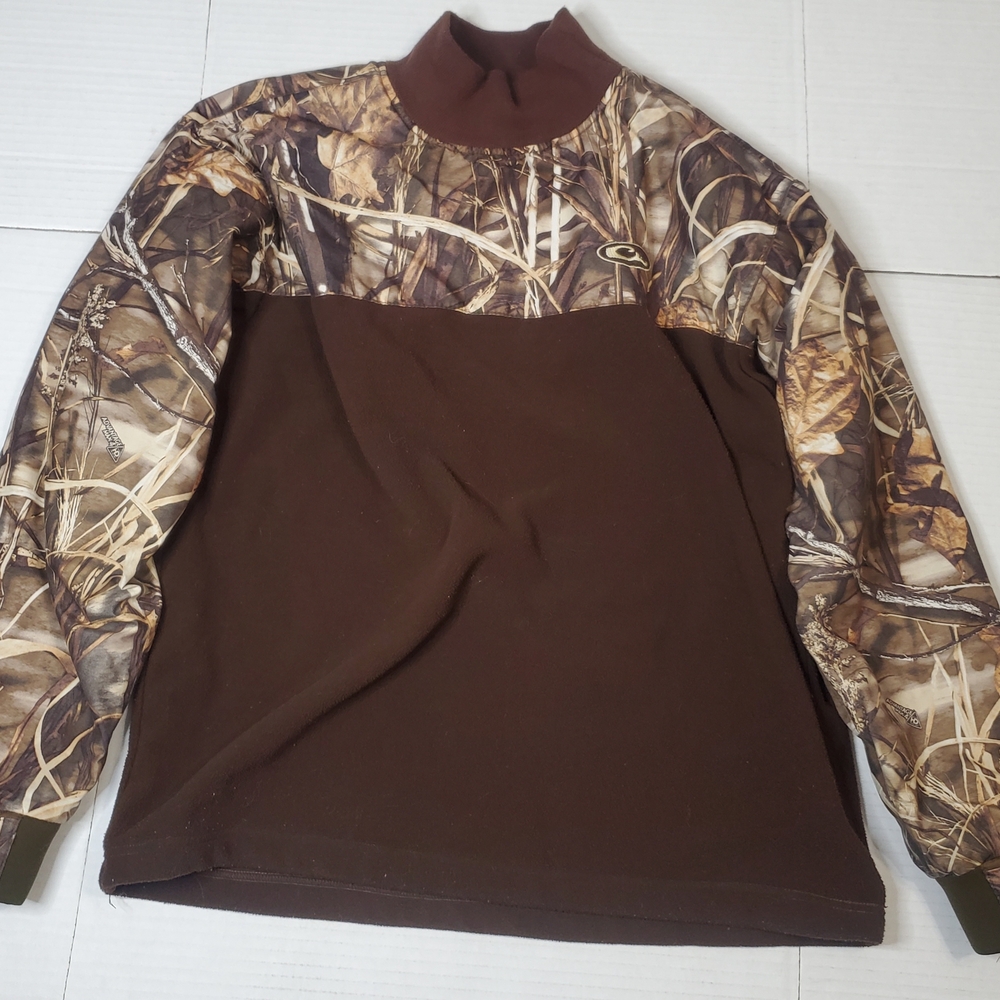 Drake Brown Camo Mock Neck Pullover S
